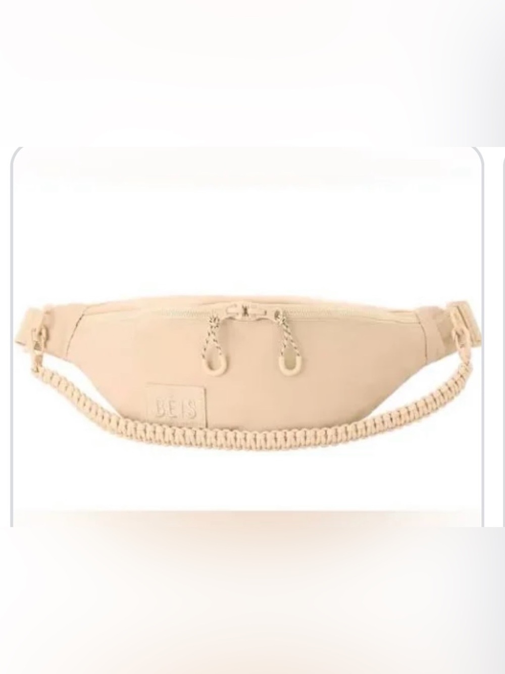 BEIS Tan Leather Woven-Handle Crossbody Sling